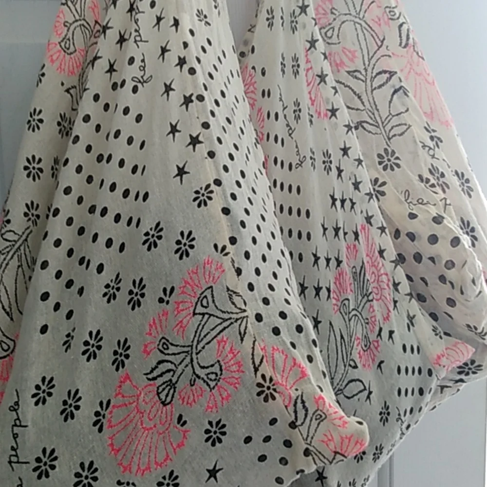 Free People Cloth Linen Purse Tote Shoulder Bag